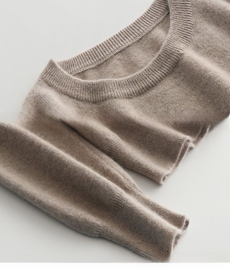 Men's Clothing New Autumn and Winter Men's Crew Neck Knitted Loose Sweater Base Shirt V-Neck Pullover Sweater Solid Color Large Size Sweater_voghion.com