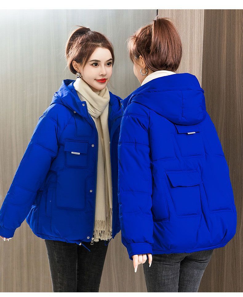 Kadın Kışlık Kapüşonlu Mont, Hafif Sıcak Mont, Büyük Beden Kısa Dış Giyim, Minyonlardan Kıvrımlılara Uygun Günlük Moda Parka_voghion.com
