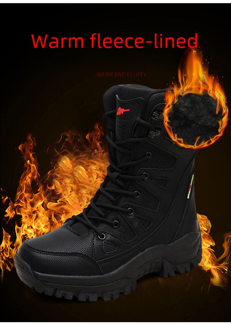 2022 Winter Neue grenzüberschreitende Outdoor-Schneestiefel für Paare in großen Größen für Herren und Damen, hohe, mit Fleece gefütterte, verdickte Wander-Schneeschuhe_voghion.com