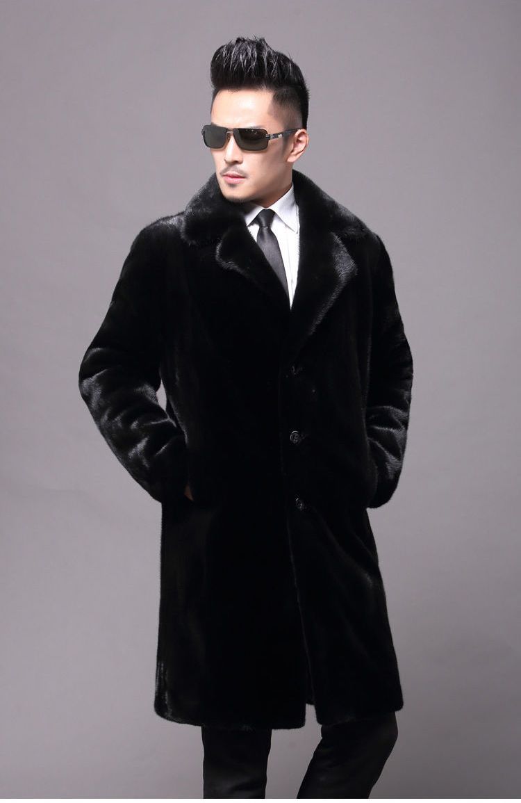 Herrenbekleidung Herren Winter Nerzmantel Herrenbekleidung Ganzer Nerz Lange Nerzpelz Lederjacke Großformat Kunstpelzmantel Warm_voghion.com