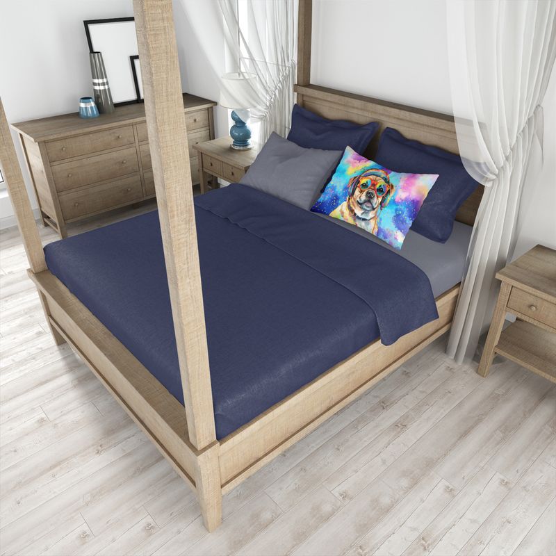 Pug Hippie Dawg Standard Pillowcase Lightweight Super Soft Easy Care Decorative Artwork Pillowcase, Standard_voghion.com