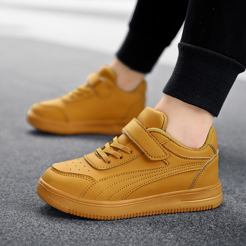 Zēnu trenažieri āra skolas apavi ar āķi un cilpu staigāšanai skriešanas apavi Viegli bērnu ādas apavi neslīdoši_voghion.com