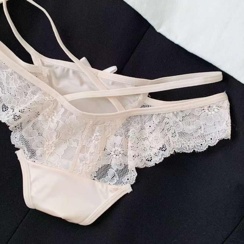 LuvBox Charming Style * French Little Fragrance Sexy Mesh Lace per le donne Simple Hollow Pure Desire Mutandine a triangolo a vita bassa_voghion.com