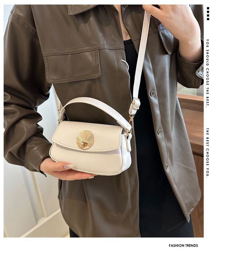 New Fashion Trendy High end Lock Buckle Handheld Small Square for Women's 2024 Summer Versatile and Beautiful One_voghion.com