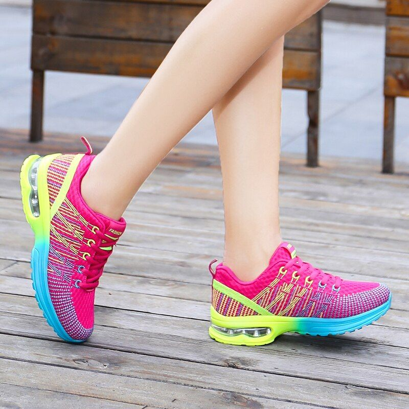 Corsa per le donne Scarpe da ginnastica da jogging elastiche per esterni con cuscino d'aria Scarpe sportive da tennis_voghion.com