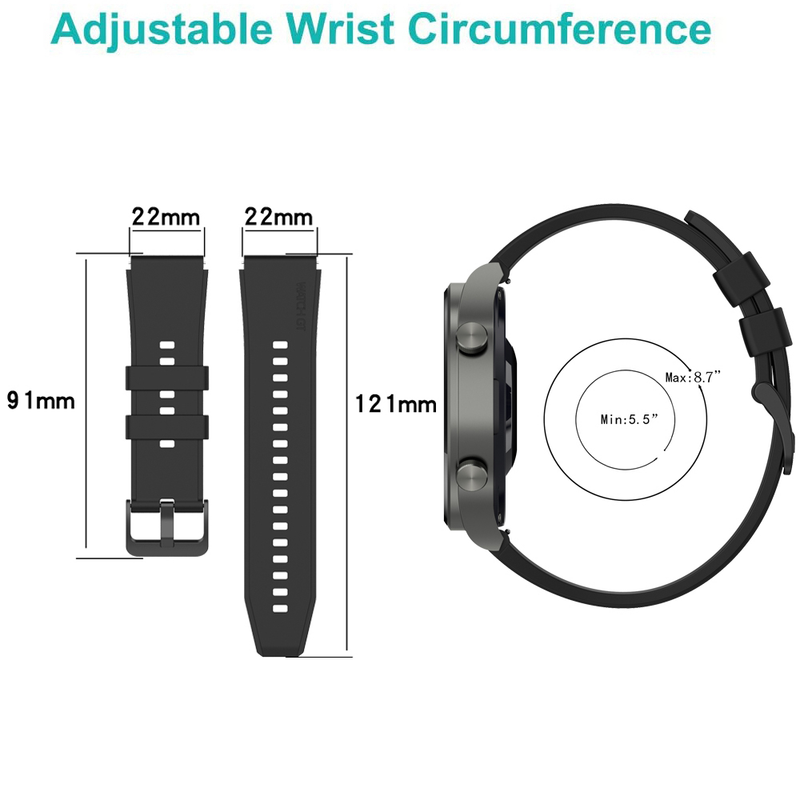 For Huawei Watch GT 2 Pro-rem Silikonrem For Huawei Watch GT 2 46mm Gt 2e-bånd For Huawei Watch 3 Pro-klokkebåndarmbånd_voghion.com