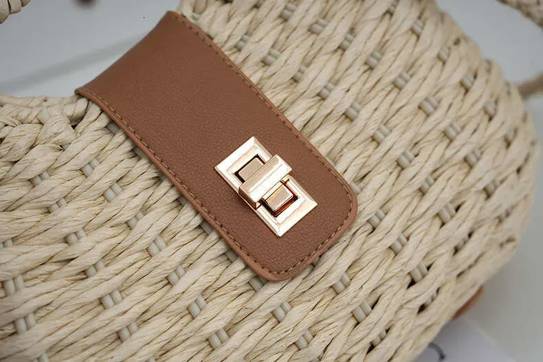 Schlichte, sommerliche Schutzhülle aus Stroh für Urlaub und Freizeit – lässige Umhängetasche aus hochwertigem Material_voghion.com