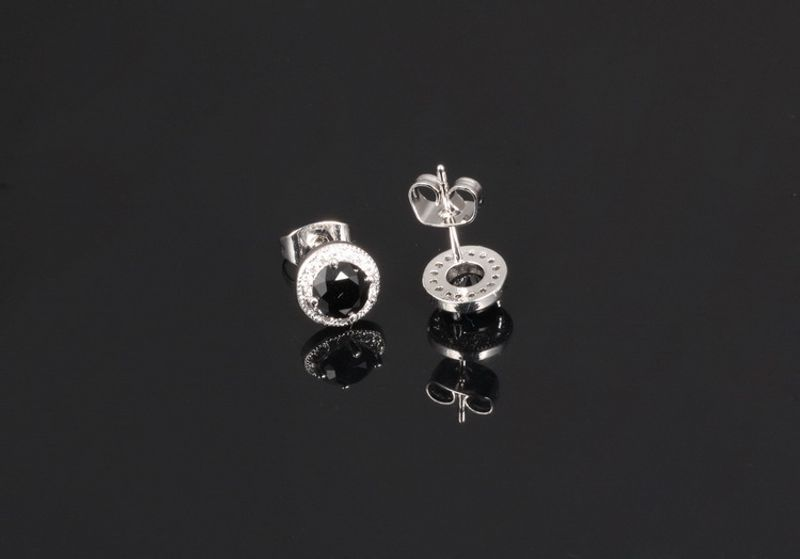 A Light All-match Copper Fashion Niche Design Simple Temperament Dia-studded Earrings Full Of Dias_voghion.com