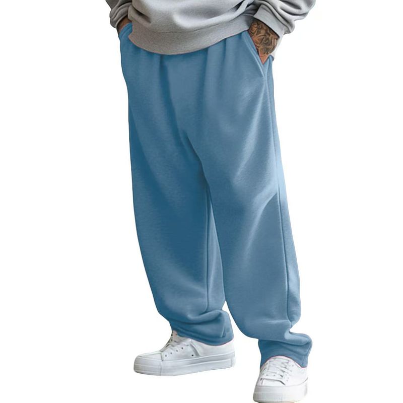 Men's Elastic Waist Jogger Pants With Drawstring - Soft Fleece Lined, Relaxed Fit, Straight Leg, Casual Lounge & Streetwear (Multiple Colors & Sizes)_voghion.com