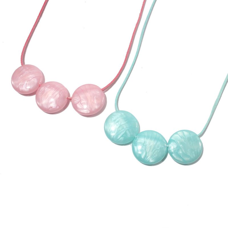 Collana in corda di cotone semplice e alla moda, creativa, geometrica, con colori caramella, rotonda, retrò, da donna_voghion.com