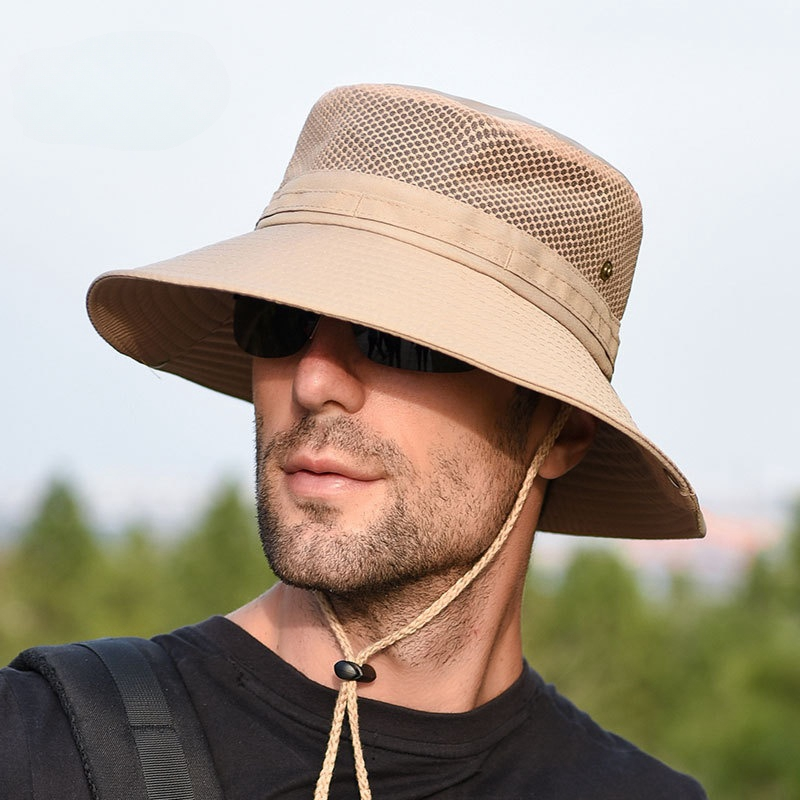 Trendy men's and women's sun hats Outdoor quick-drying sunscreen hats Fishing breathable sun hats face mask hats_voghion.com