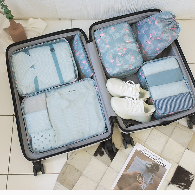 travel storage bag Korean style fashion twill suitcase clothes storage bag travel underwear storage bag_voghion.com