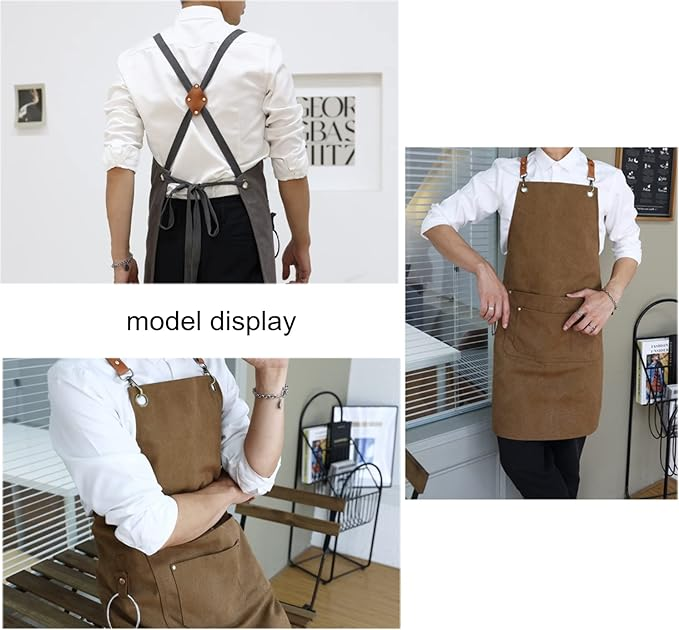 Multi-Zweck Schirtech waasserdicht Greaseproof Stot Taille Kichen Aarbecht Commercial Cowboy Schürze_voghion.com