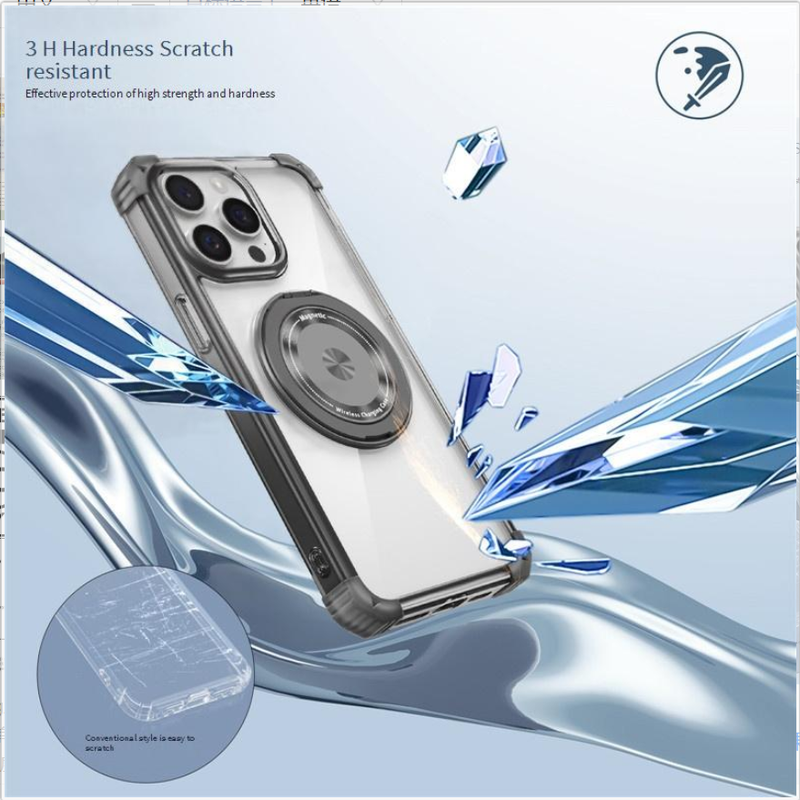 Phone Case Gold Shield Magnetic Car Phone Case Rotating Bracket Protective Cover_voghion.com