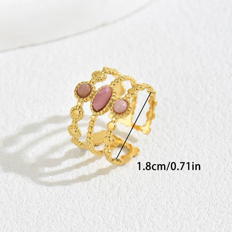 Women’s Jewelry Set Fashion Niche Geometric Style Ladies' Plain Ring Versatile Light Luxury Inlaid Gemstone Open Design Multi Layer Ring_voghion.com