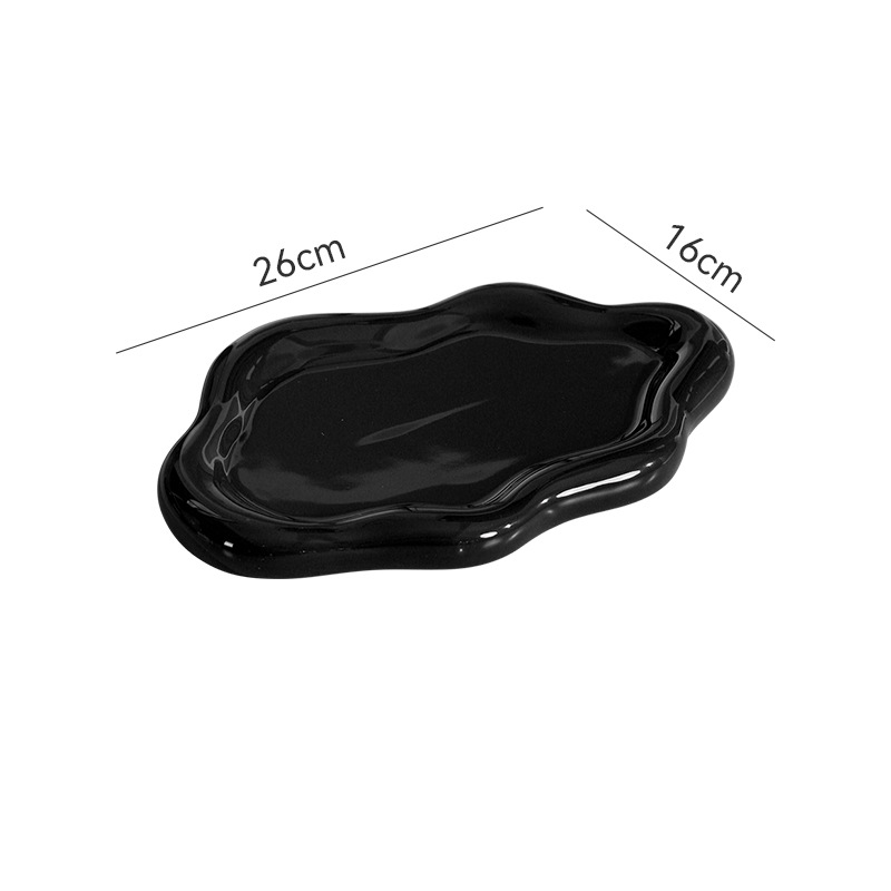 Cloud Shaped Ceramic Tray Multi Functional Jewelry Organizer Dessert Serving Plate With Elegant Matte Glaze Decorative Display Dish_voghion.com