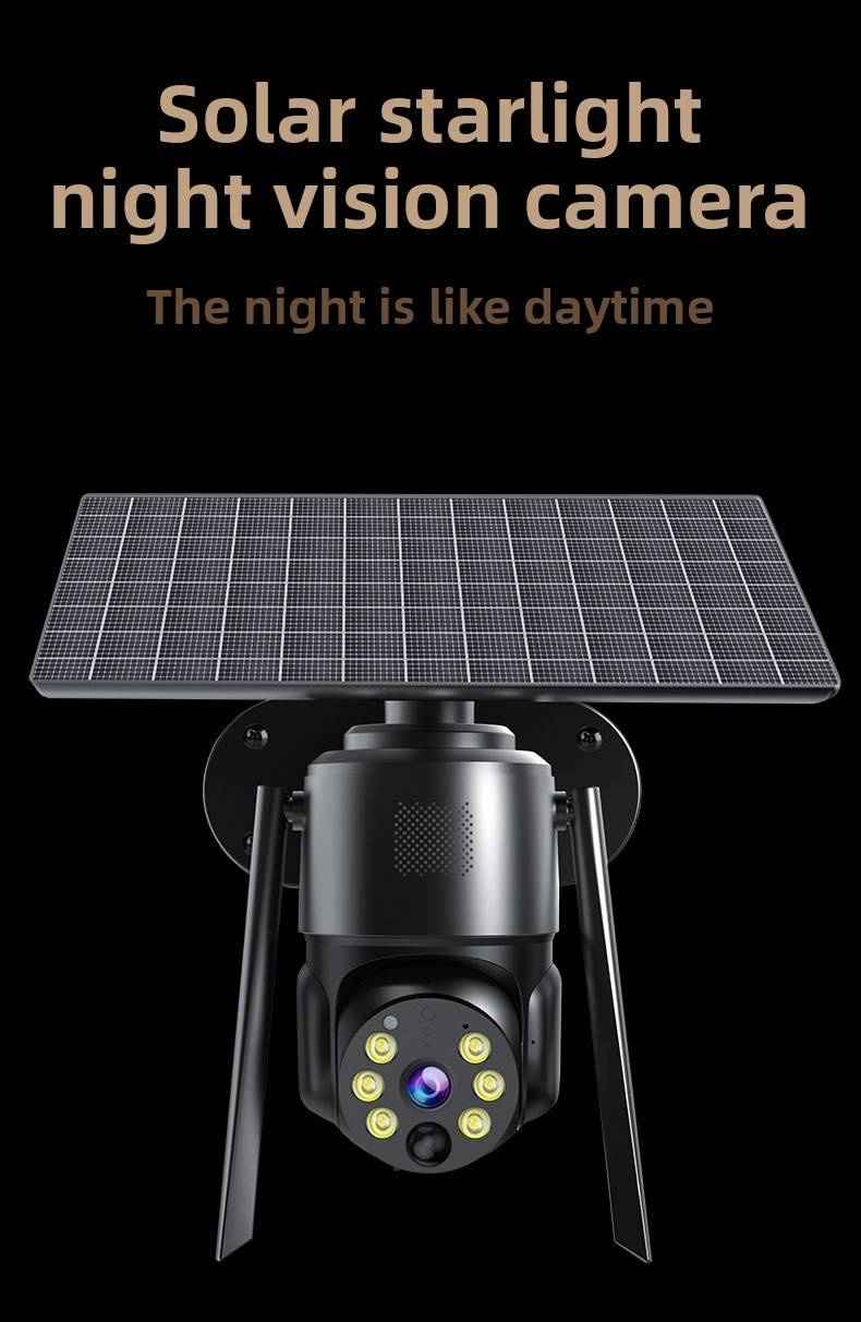 Solar Security Camera Low Power Consumption Starlight Night Vision Wireless Home Monitoring With Mobile Remote Viewing (AI Motion Detection)_voghion.com