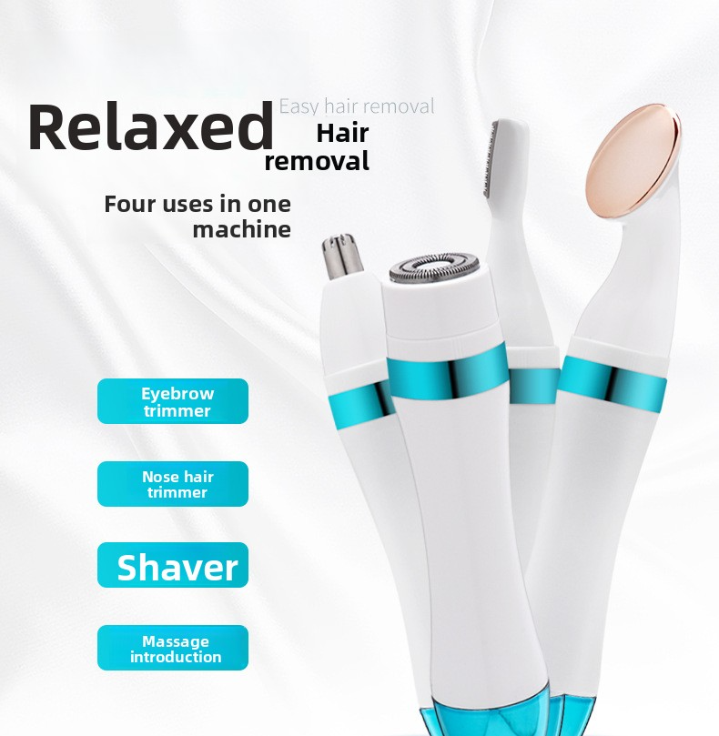 4-in-1 Elektrischer Haarschneider für Augenbrauen, Nase und Körper – Schmerzfreies Gesichtspflegeset für Frauen und Männer_voghion.com