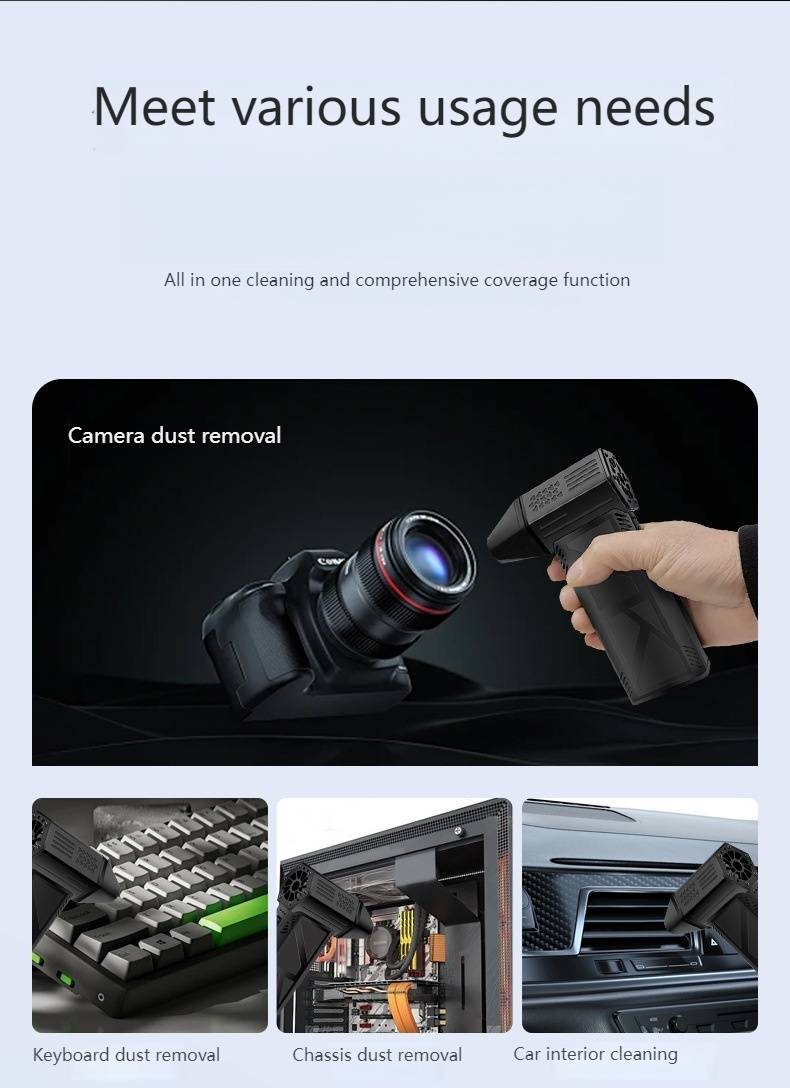 High-Power 2-in-1 Blower Vacuum, Handheld Lithium Battery Turbo Blower For Outdoor Snow Leaves Dust, KC Certified_voghion.com