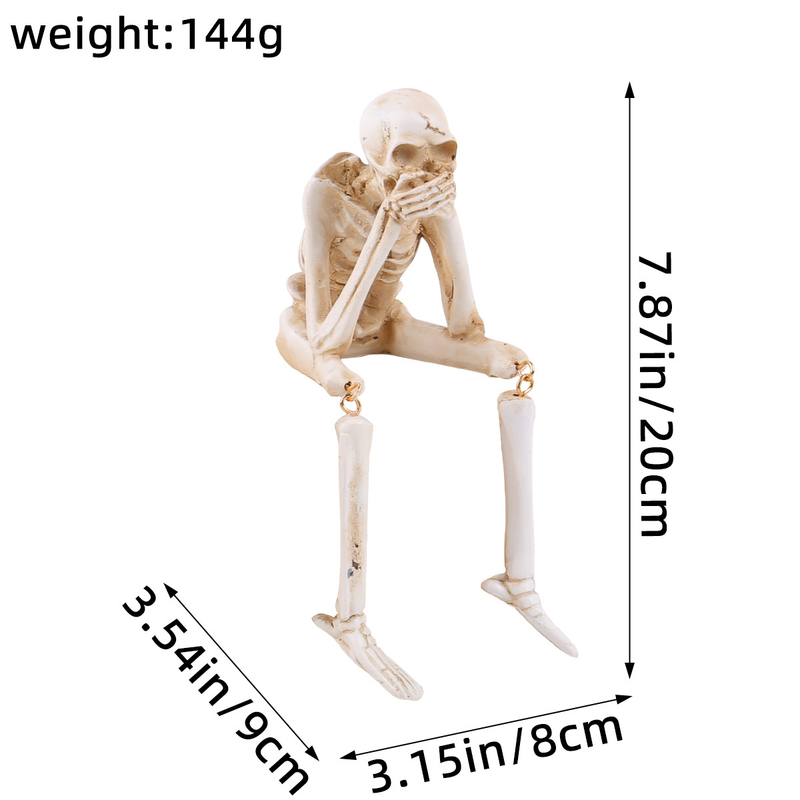 Halloween Skeleton Resin Ornaments Ghost Festival Atmosphere Do Not Listen, Watch, Do Not Talk About Skeleton Craft Decorations_voghion.com