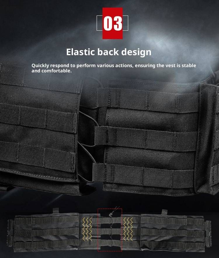 Tactical Vest With Quick-Release System – Military & Airsoft Molle Plate Carrier, Adjustable For Outdoor Training & Combat Simulation_voghion.com