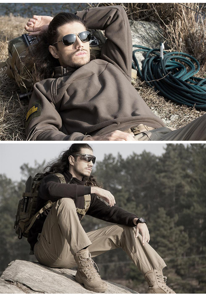 Taktische Outdoor-Polarfleece-Jacke für Herren, Jagdkleidung, warmer Reißverschluss-Pullover, winddichter Mantel, Thermo-Wanderpullover_voghion.com