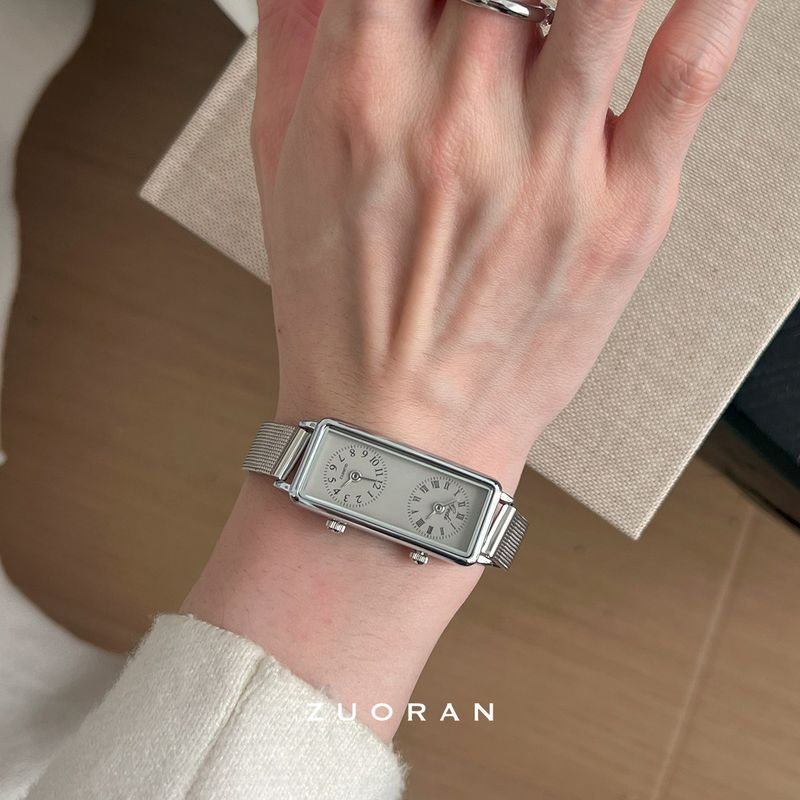 Double Dial Design Sense Fashion High Sense Practical Casual Women's Watch_voghion.com