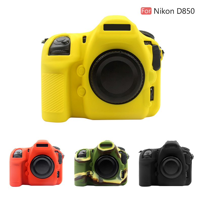 Kamera Taschen Weiche Silikon DSLR Kamera Fall Abdeckung Schutz Schwarz Gelb Rot Camouflage Für Nikon D850 Digitale SLR Kamera_voghion.com