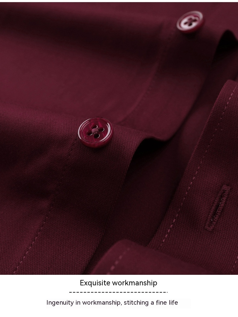2023 New Light Luxury Long sleeved Business Casual No iron Silk Smooth High end Feel Handsome Versatile Men's Shirt_voghion.com