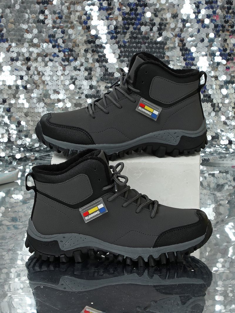 Herbst winter paar anti-rutsch verschleiß-beständig sport schuhe mit dicken baumwolle schuhe, kurze samt bequem für beide_voghion.com