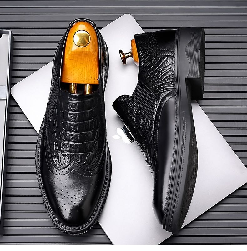 Voyage Cross-Border Dropshipping 2025 Primavera e Autunno Retro British Low-Top Genuine Derby Uomo Suola Spessa Casual Pelle_voghion.com