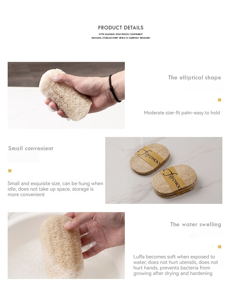 Πανί Mili Fengwu Kitchen Baijie Net, Μη λαδόκολλα, Απολύμανση, Οικιακό εργαλείο πλυσίματος πιάτων Luffa Pulp_voghion.com