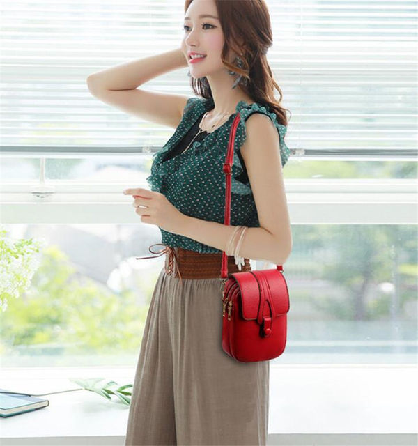 Vintage modes mazas plecu somas sievietēm Retro PU ādas Crossbody telefona maka kurjera soma rokassomiņai_voghion.com