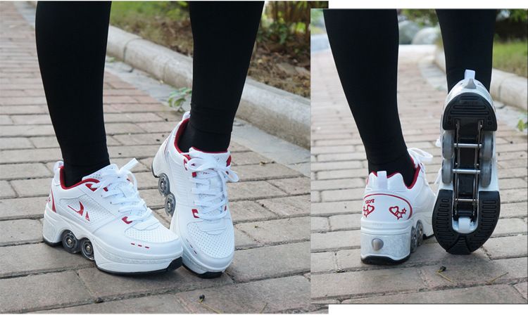 Kinderschoenen Rolschaatsen Rolschaatsen Vierwielers Vervormde schoenen Dubbele rij wiel schoenen Kinder- en tienerrolschaatsen_voghion.com