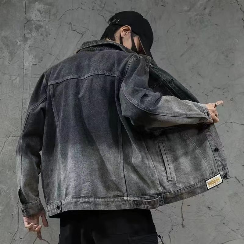 Spring and Autumn denim 2022 new trendy brand high-end multi pocket workwear loose oversized men's jacket_voghion.com