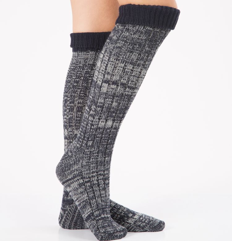 Socks, adult over the knee, indoor socks, drawstring, mixed color, color blocked floor socks_voghion.com