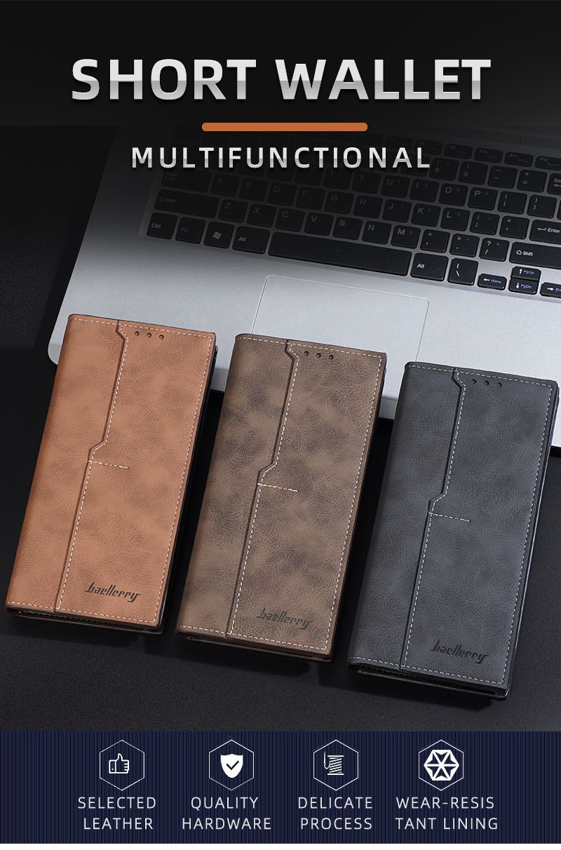 Baellerry Men's Long Wallet 2025 Autumn And Winter New Retro RFID Multi-card Leather Wallet Youth Simple Zipper Large Capacity Money Clip_voghion.com