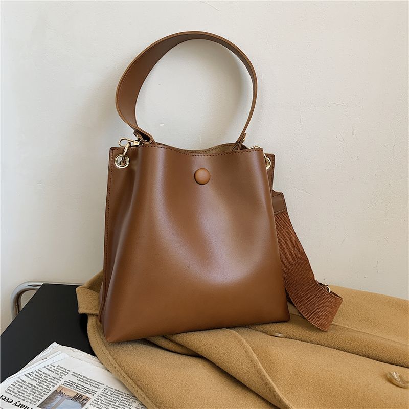 Borse da donna alla moda Borse a tracolla eleganti con tracolla larga a secchiello grande per donna Borsa a tracolla in morbida pelle Portafoglio_voghion.com
