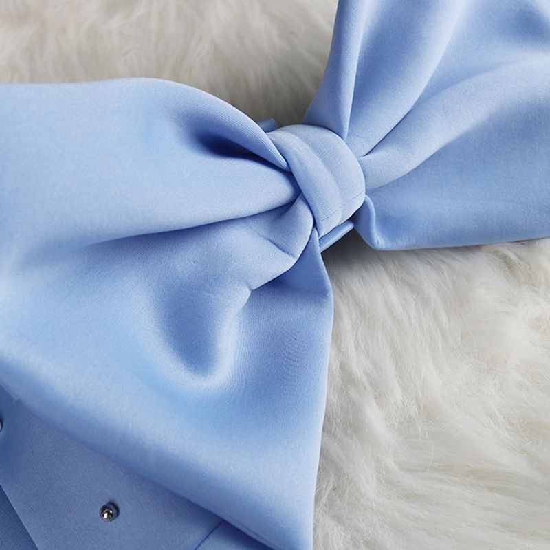 Sexy perspective mesh bow beaded ruffle party dress large size dress_voghion.com
