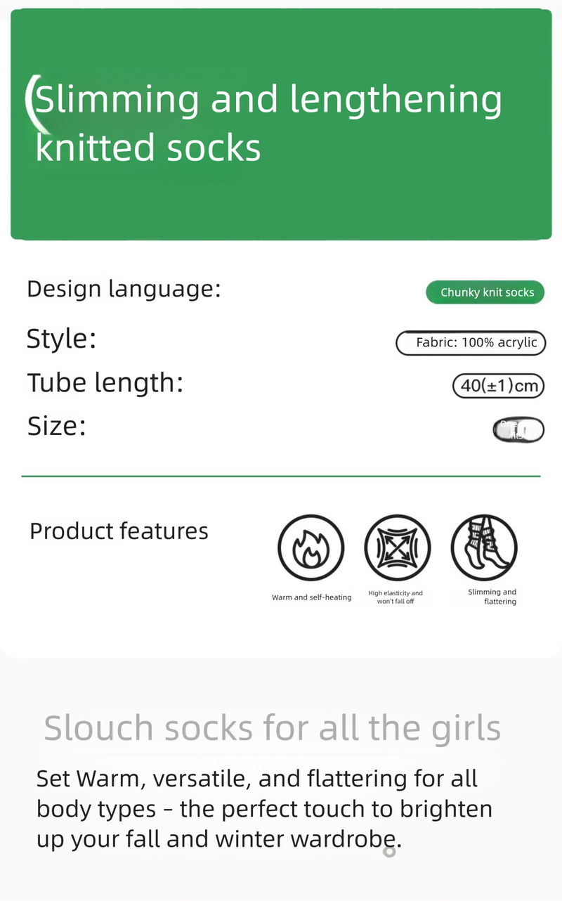 for Women, Slouch Autumn And Winter, Pair With Loafers, JK Leg Warmers, Calf Socks, Slimming Y2K Hot Girl Knitted Socks_voghion.com