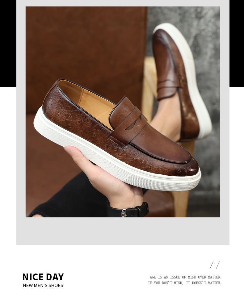 Fashion men's shoes Leather shoes casual board shoes loafers_voghion.com