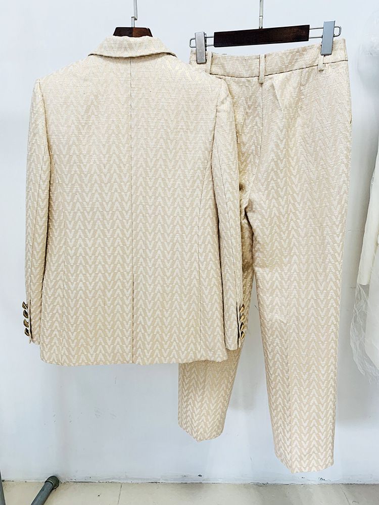 Damen-Jacquard-Hosenanzug-Set – Hosen-Sets im Frühlingsstil, zweiteiliges Outfit (S-XXL)_voghion.com