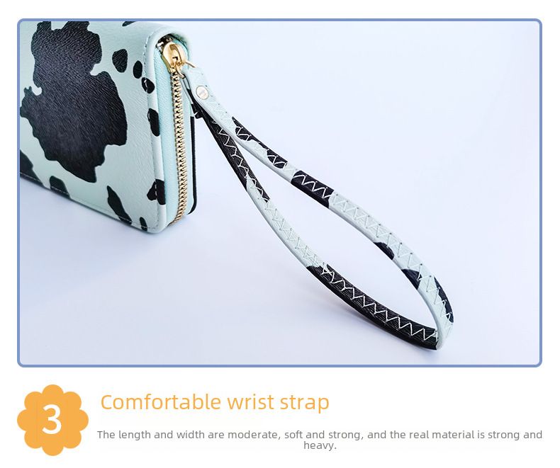 Cross-border Women's bag wholesale 2022 summer Korean style contrast color milk pattern multi-compartment wallet long horizontal clutch_voghion.com
