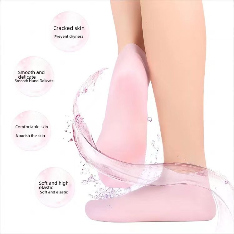 Silikonsocken Anti-Rissbildung Silikonsocken Silikon-Fußabdeckung Fußmaske Fußmaske Hautverjüngung Silikonabdeckung Feuchtigkeitsspendende Socken Vollfuß_voghion.com