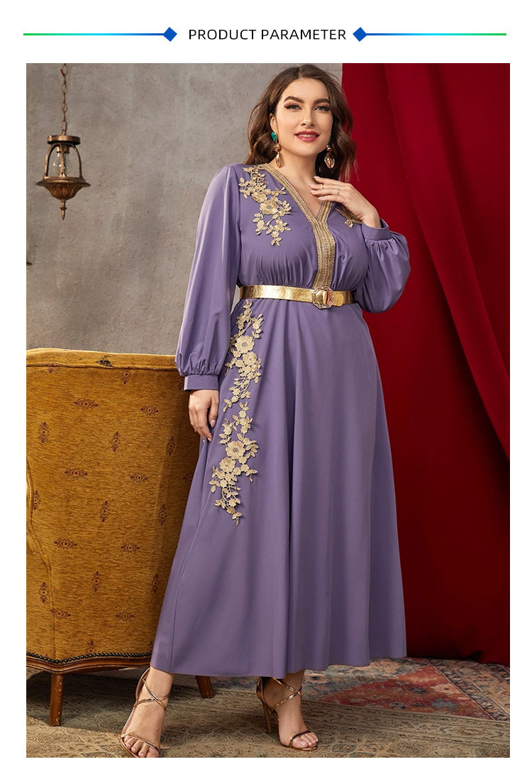 Abito ampio da donna a vita alta con scollo a V_voghion.com