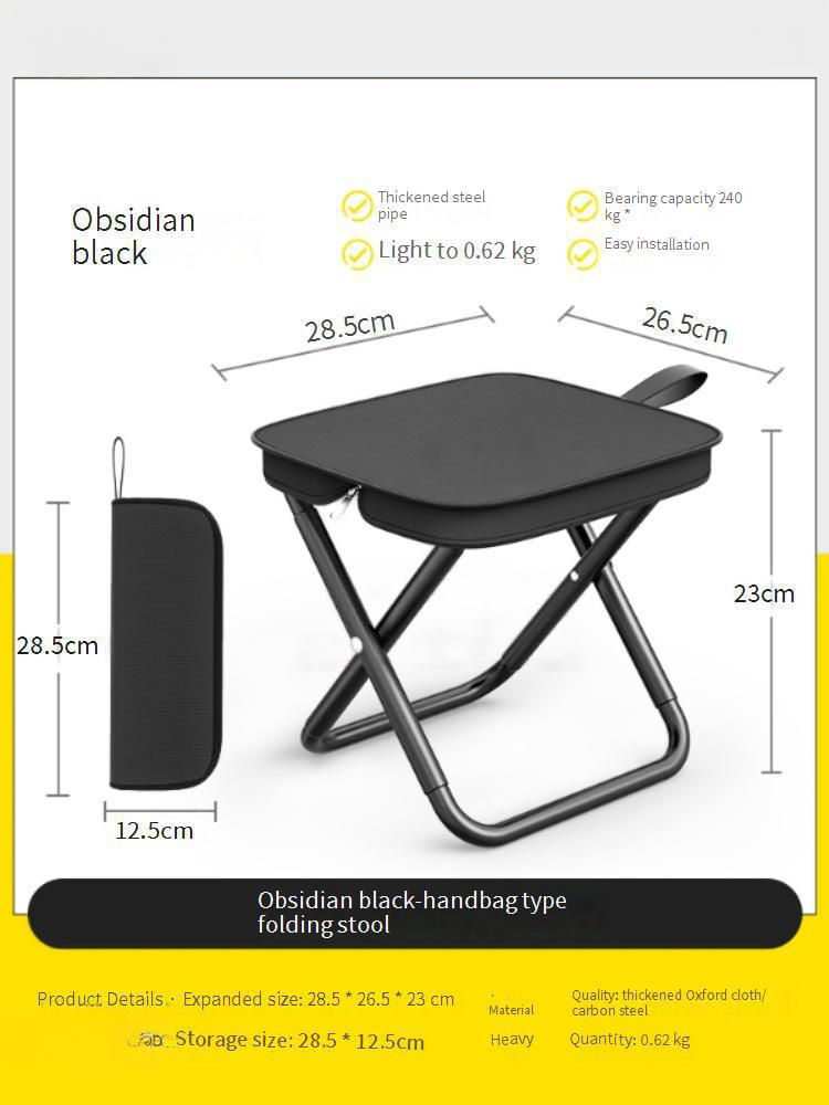 Portable Handbag Folding Chair - Ultra-Compact Camping Stool For Fishing Picnics & Travel Lightweight Foldable Seat With Carry Bag_voghion.com