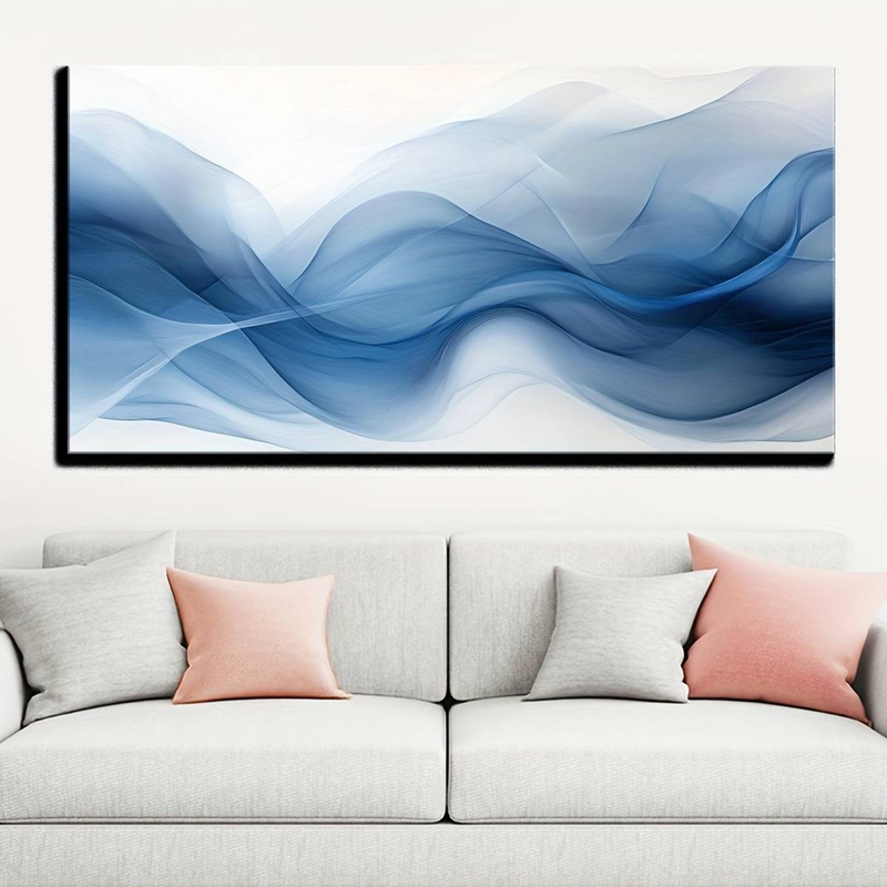 Decorative Art Modern Abstract Wave Wall Art Canvas Prints Painting,Perfect For Home Office, Living Room, Bedroom Decorative_voghion.com