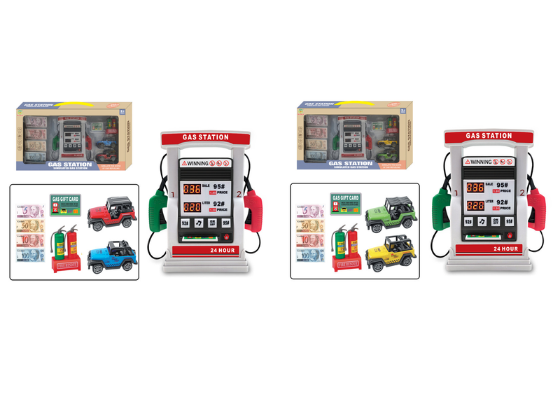 Mother & Kid Gas Station Toy Interactive Gas Station Toy Set With Dual Fuel Guns, Digital Display & Voice Prompts – Educational Play For Kids_voghion.com