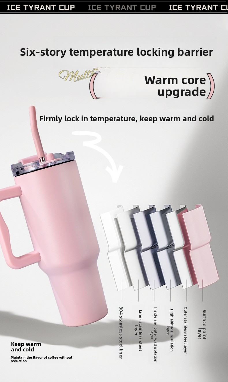 40oz Insulated Tumbler With Straw – Large Capacity Car Cup, 304 Stainless Steel Inner, Leakproof & Sweatproof, Keeps Drinks Cold/Hot For 6+ Hours_voghion.com