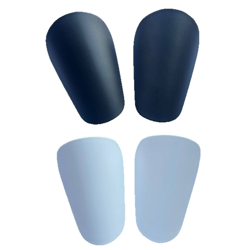 Lot de 2 mini-protège-tibias de football (noir et blanc) - Petit format 8 x 5 cm et 10 x 6 cm - Équipement de protection léger pour l'entraînement de football des jeunes et des enfants._voghion.com